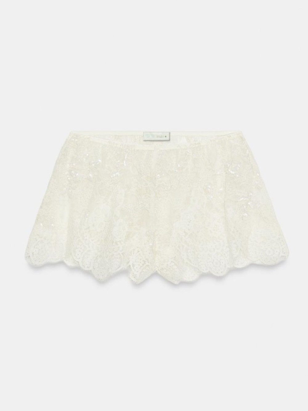 SEQUIN LACE SHORTS 
Zara Cream Lace Sleep Shorts - Picture 3 of 12
